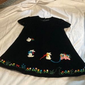Vintage hand made velvet bunny dress
